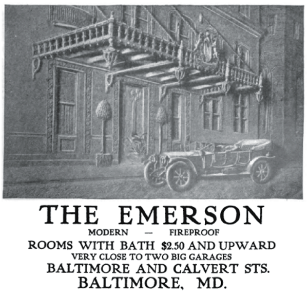 1917 ad for the Emerson Hotel