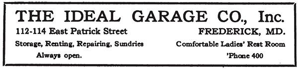 1917 ad for the Ideal Garage Company
