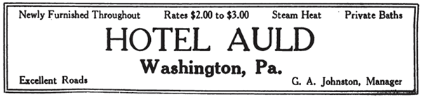 1917 ad for the Hotel Auld