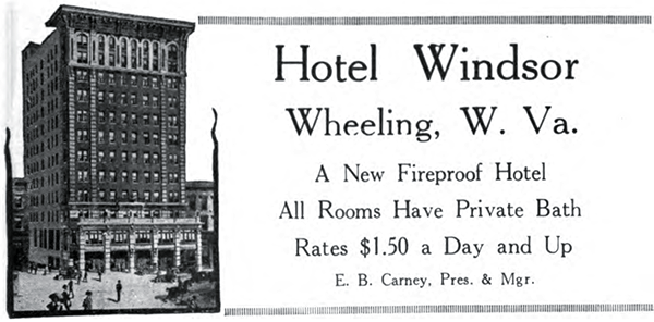 1917 ad for the Hotel Windsor