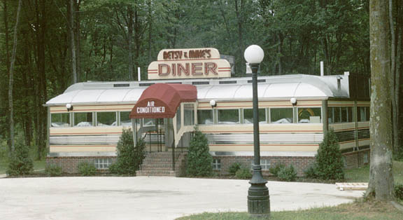 The restored diner in its new location.
