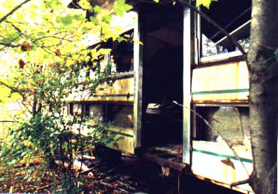 The Pole Tavern Diner as it was found in the woods.