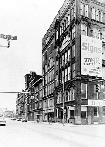 Looking south on Main Street at 14th