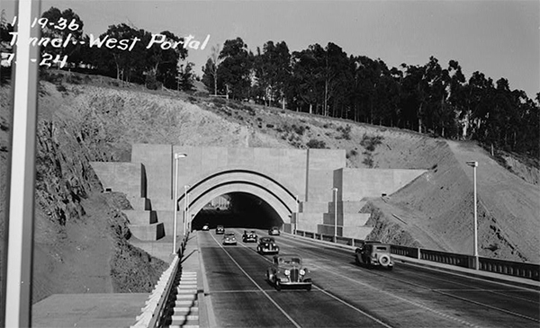 West end of the Yerba Buena tunnel, 1936