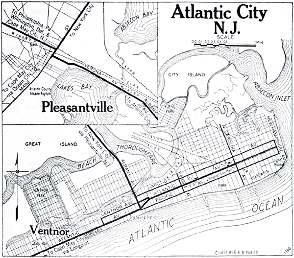 1917 Map of Atlantic City