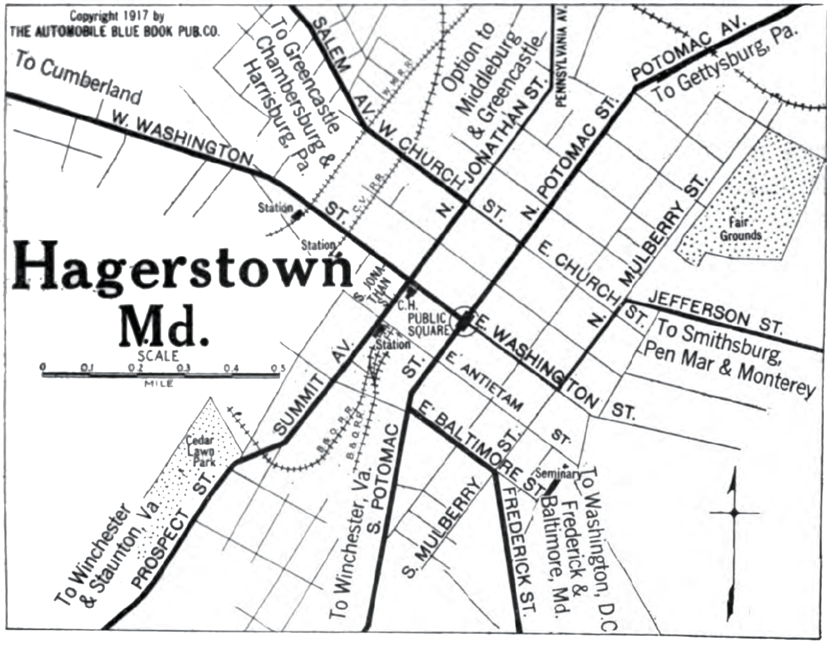 1917 map of Hagerstown