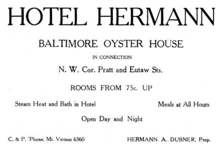 Advertisement for Hotel Hermann