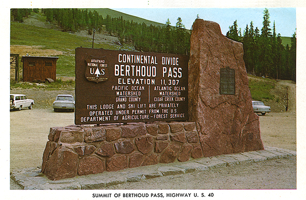 Berthoud Pass Summit Marker