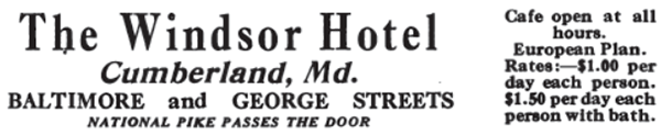 1917 ad for the Windsor Hotel