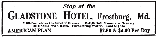 1917 ad for the Gladstone Hotel
