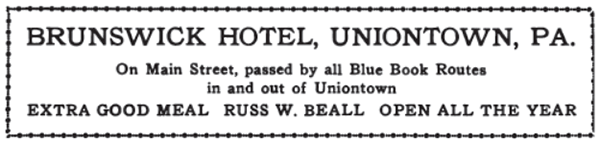 1917 ad for the Brunswick Hotel