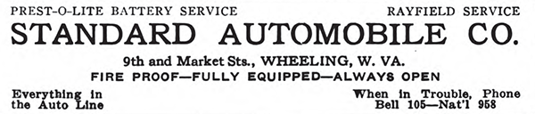 1917 ad for the Standard Automobile Company