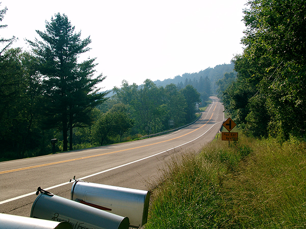 Route 40 at the Mason-Dixon Line (in the distance)