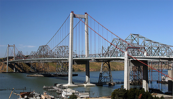 All three spans of the Carquinez Bridge