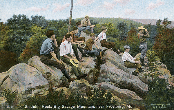 John Kennedy Lacock Braddock Road Postcard #15: St. John Rock, Big Savage Mountain, near Frostburg, Md.