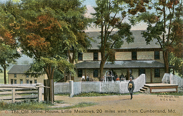 John Kennedy Lacock Cumberland Road Postcard #C: Old Stone House, Little Meadows, Md.