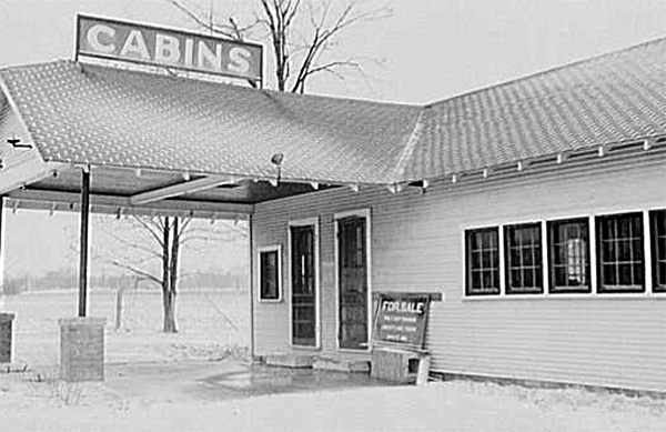 Gas station and cabins, January 1942