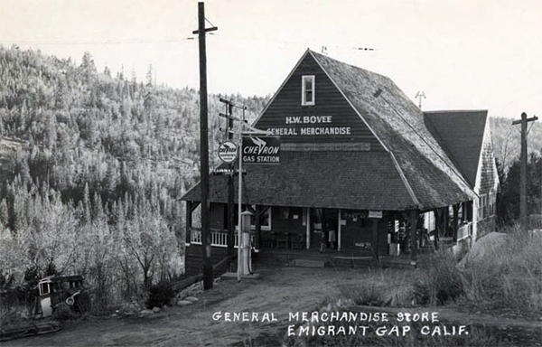 Bovee General Merchandise store in Emigrant Gap, ca. 1930.