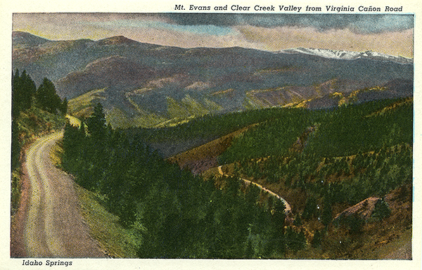 Mount Evans as seen from Virginia Creek Road north of Idaho Springs